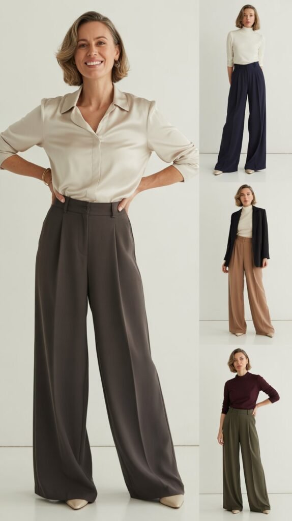 Wide-Leg Trousers and Fitted Tops