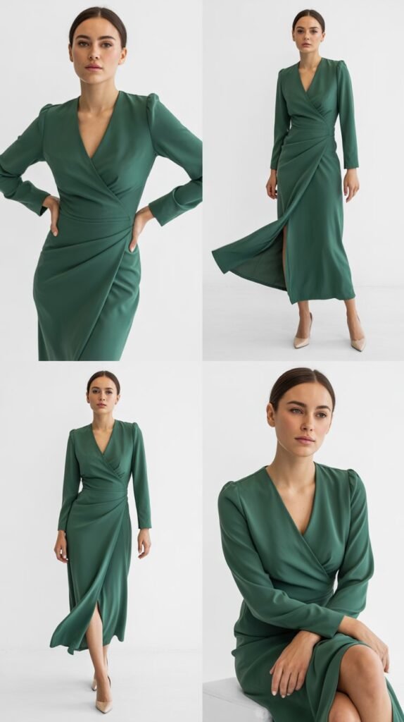 Wrap-Front Dress Without Actual Wrap