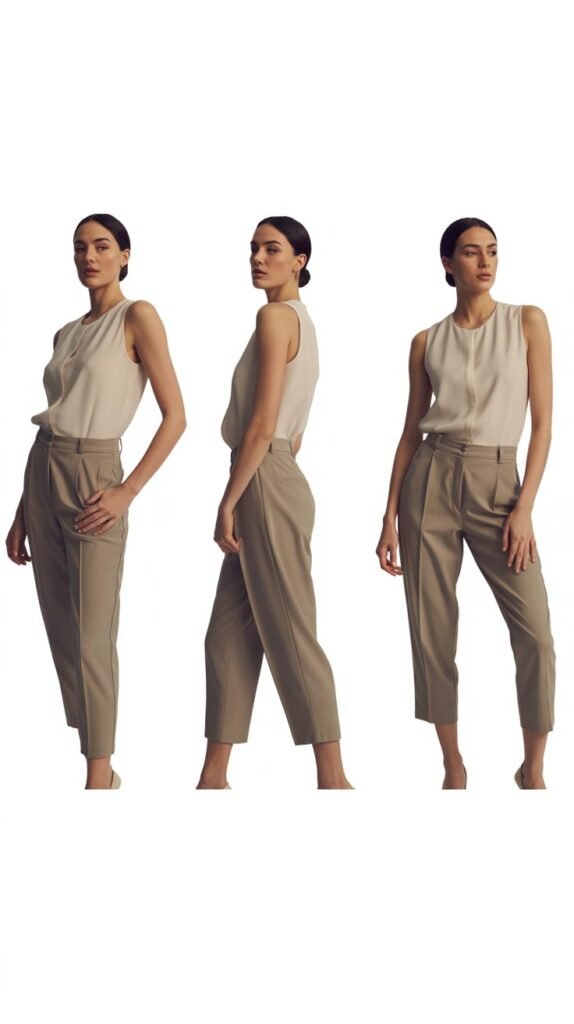 Sleeveless Top with Cropped Trousers