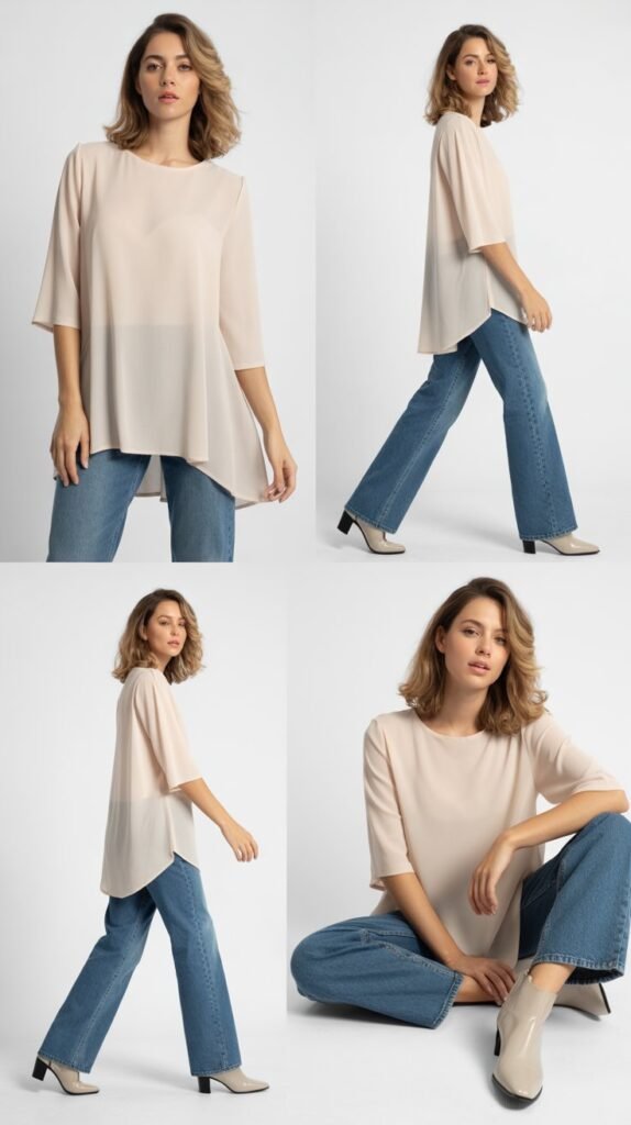 Tunic Top with Straight-Leg Jeans