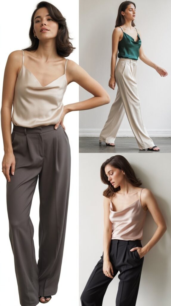 Silk or Satin Camisole with Trousers