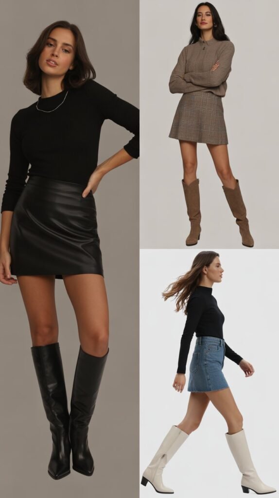 Miniskirts with Knee-High Boots
