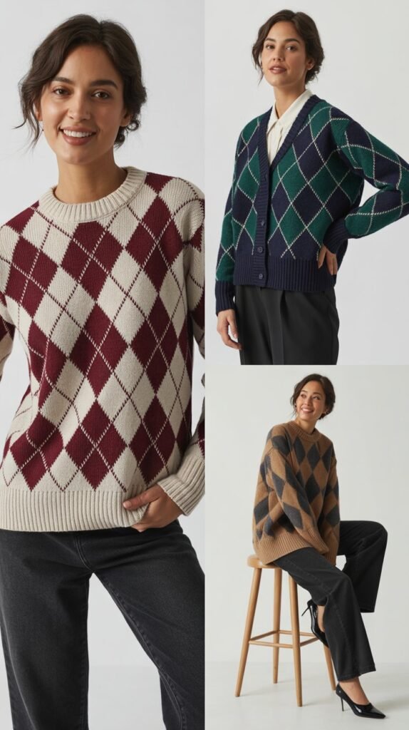 Argyle Sweaters and Cardigans
