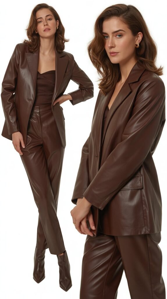 Chocolate Brown Leather Ensemble