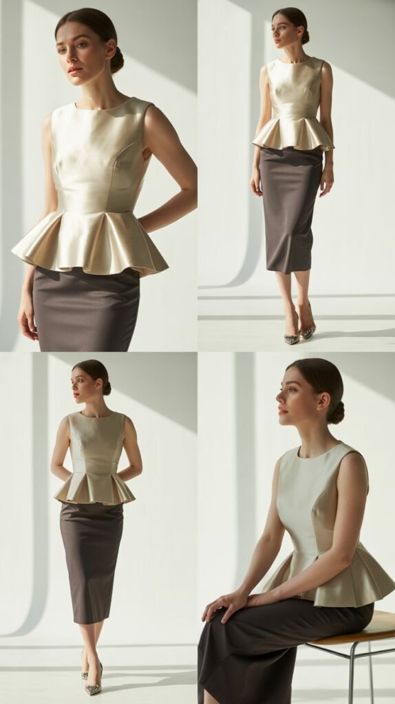 Peplum Top with Pencil Skirt