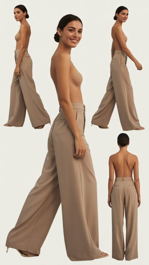 High-Waisted Wide Leg Trousers