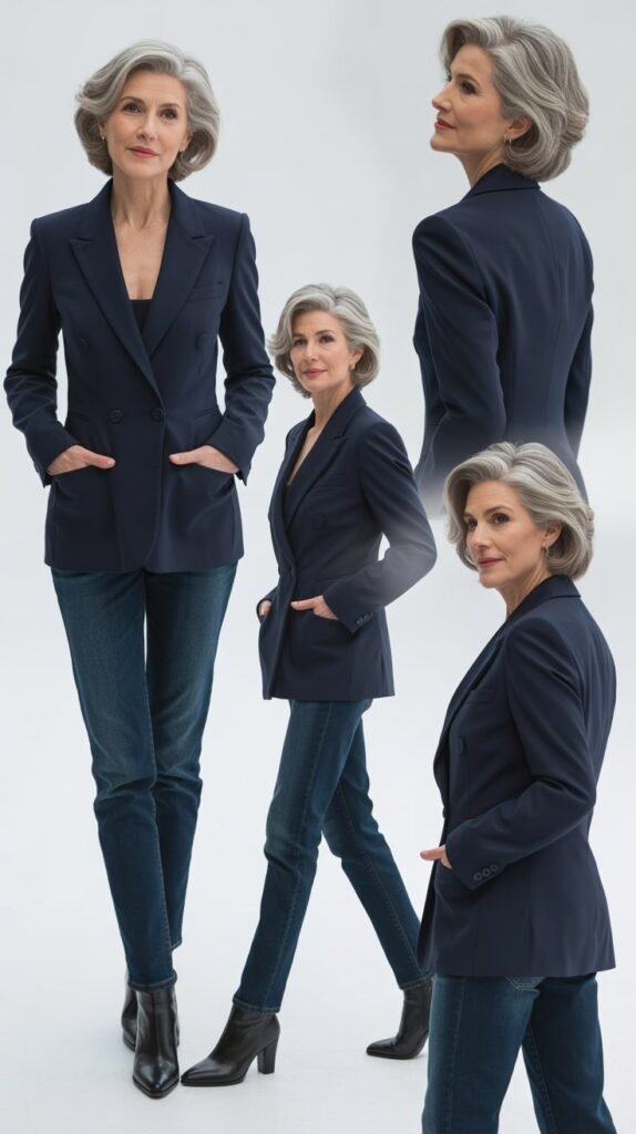 Tailored Blazer with Slim-Fit Jeans