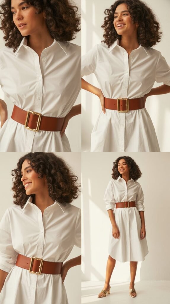 Shirt Dress with Statement Belt
