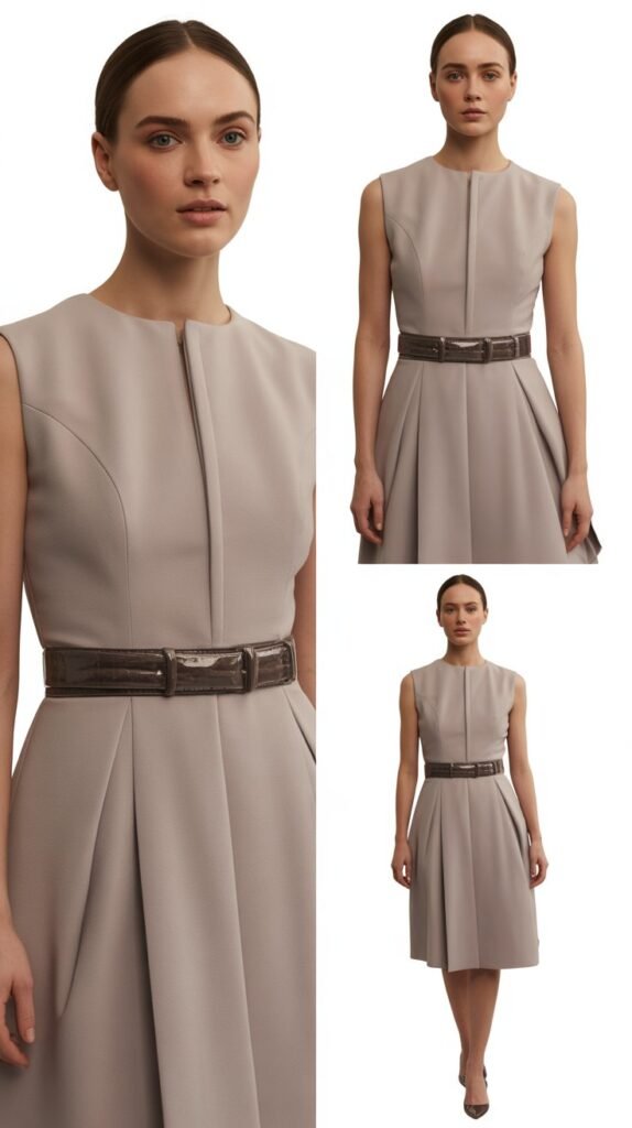 Structured Dress with Belt Detail