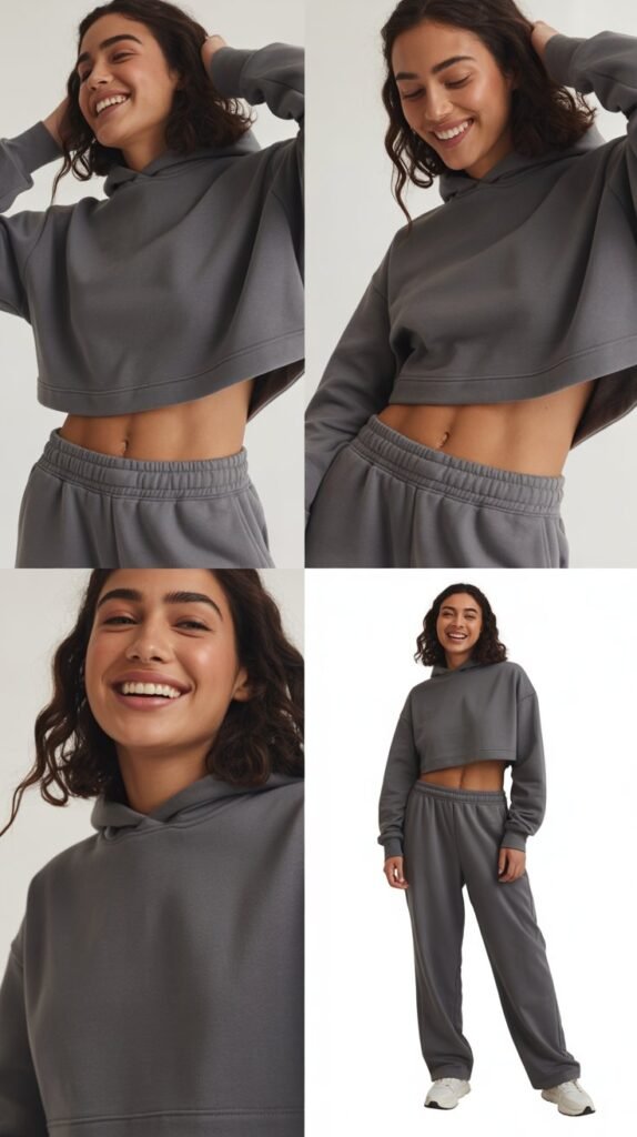  Cropped Hoodie with Low-Rise Track Pants