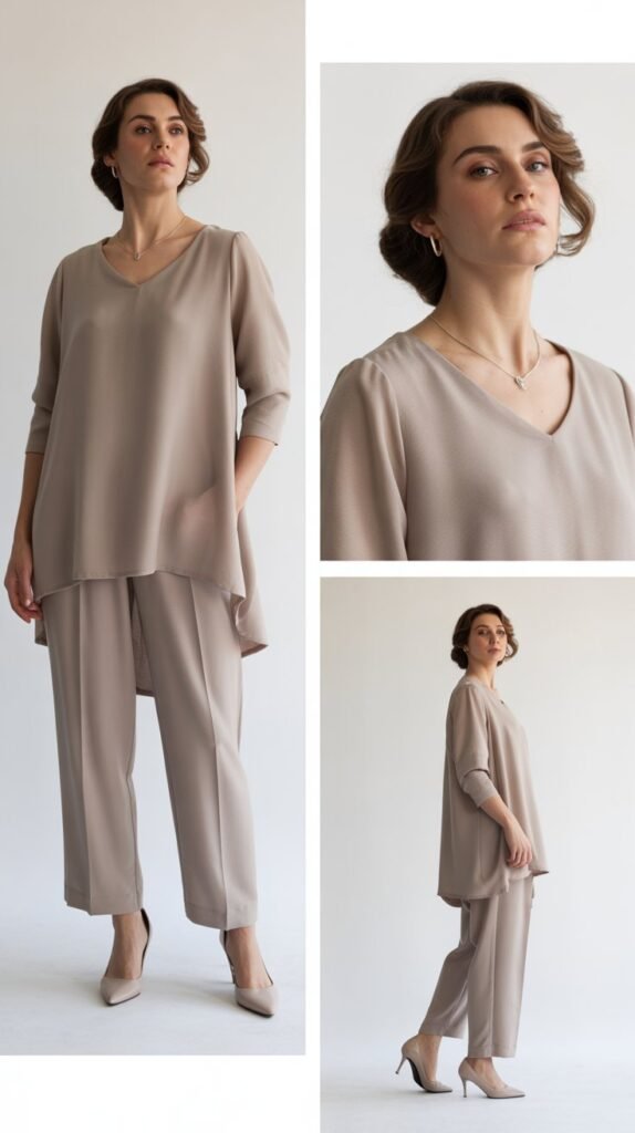 Tunic Top with Ankle-Length Trousers