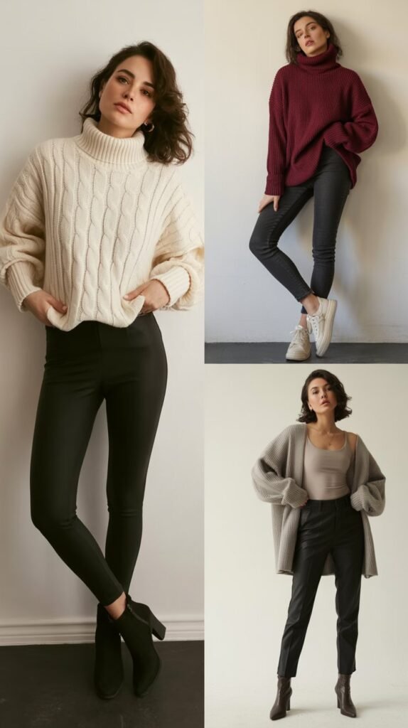 Oversized Sweaters with Fitted Bottoms