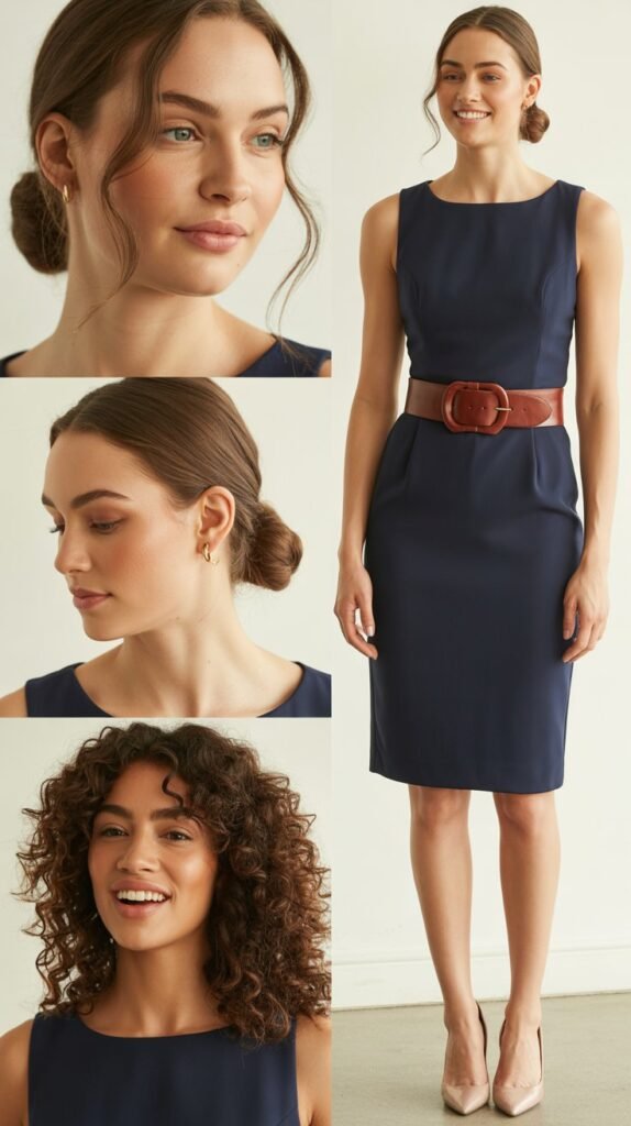 Sheath Dress with Statement Belt