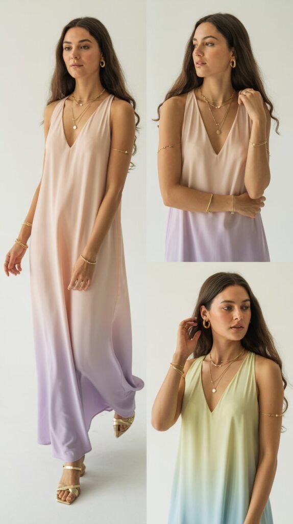 Flowy Maxi Dress with Dainty Accessories