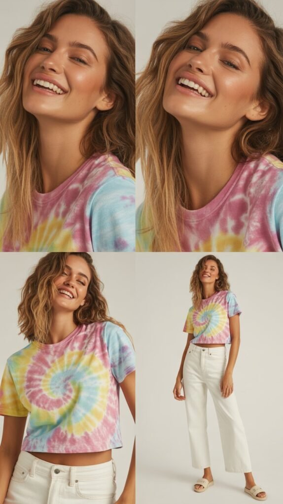 Tie-Dye Baby Tee with White Denim