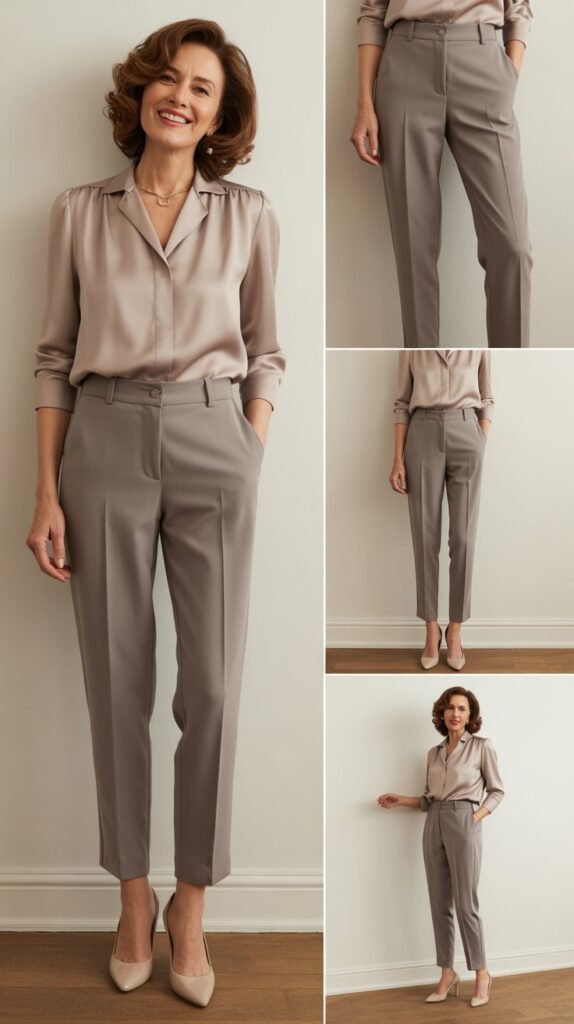 The Tailored Ankle-Length Pants with Blouse