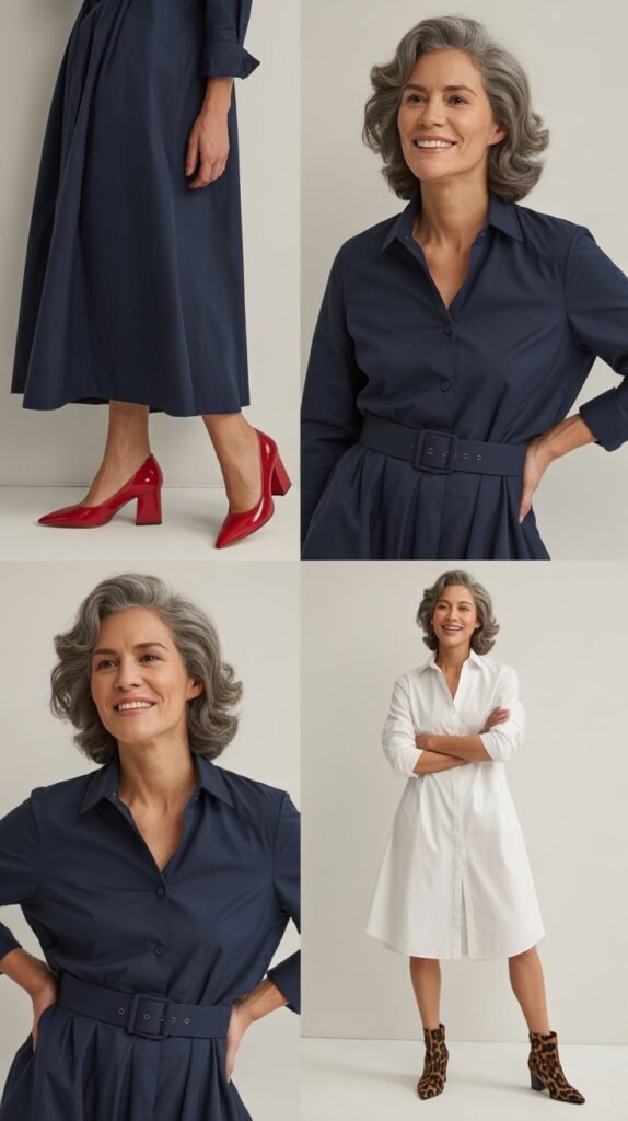  Shirtdress with Statement Shoes