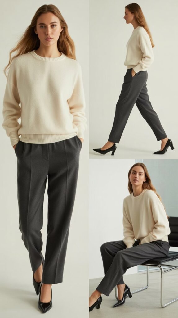 Cashmere Sweater and Tailored Joggers