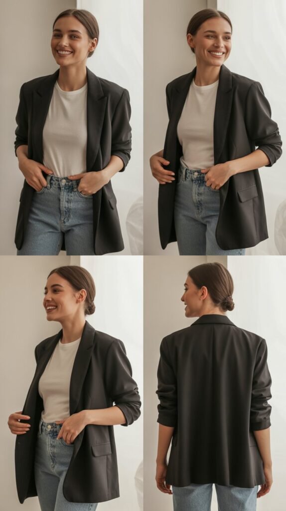 Blazer and Jeans with T-Shirt