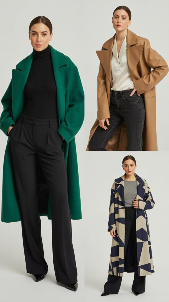 The Statement Coat Over Simple Base