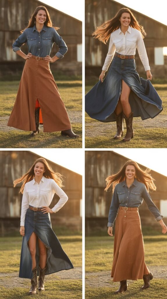Convertible Dress-To-Skirt Western Style