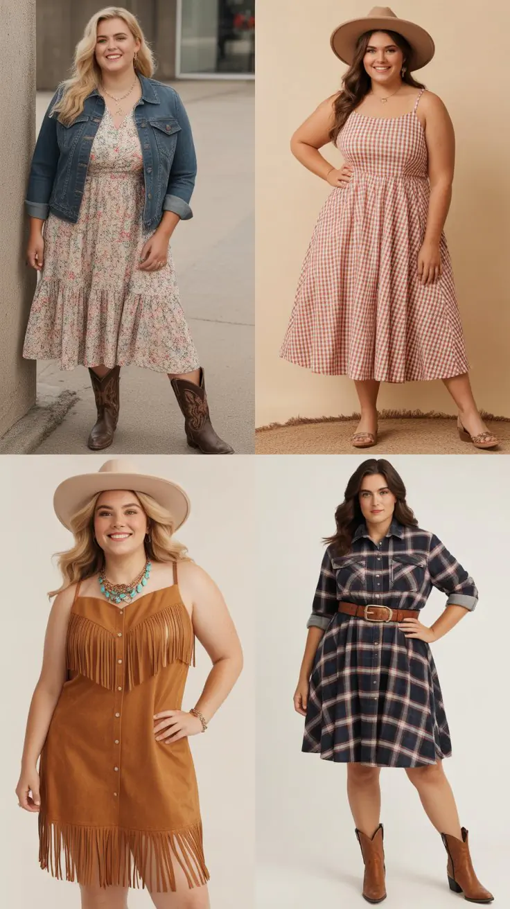 22 Feminine Plus Size Rodeo Outfit Ideas With Dresses