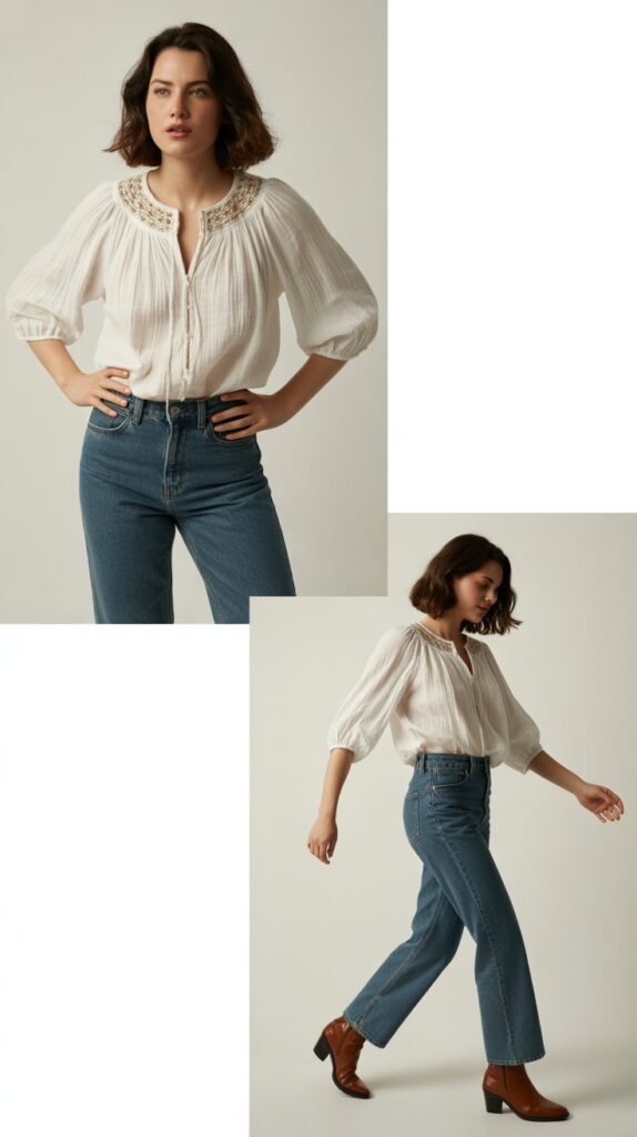 Peasant Blouse with Jeans