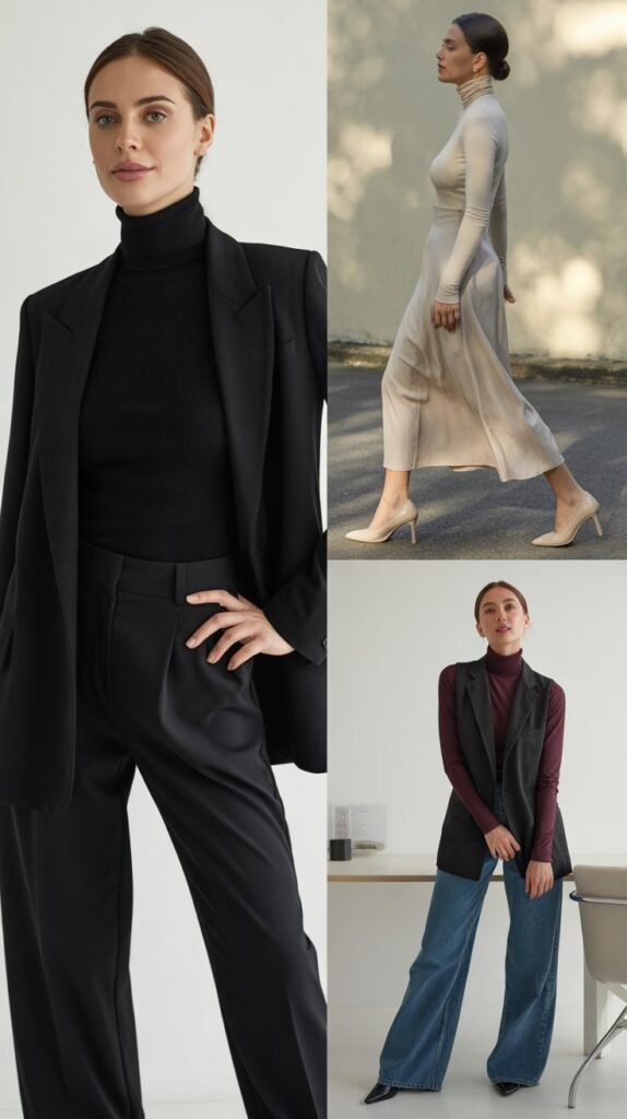 Fitted Turtlenecks Under Everything