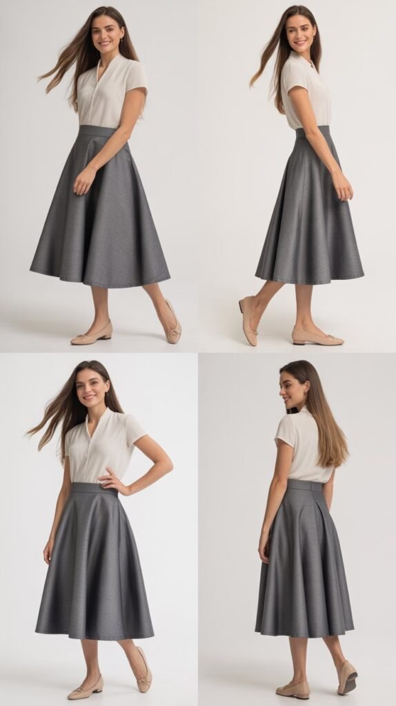 Mid-Length A-Line Skirt