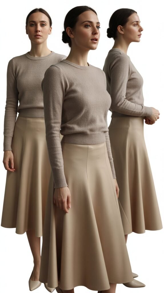  A-Line Skirt with Fitted Sweater