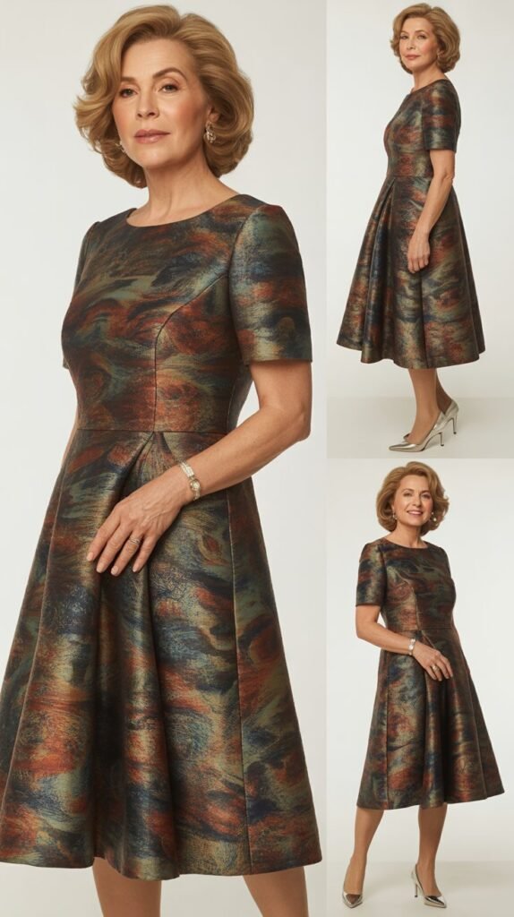 Printed Fit-and-Flare Dress