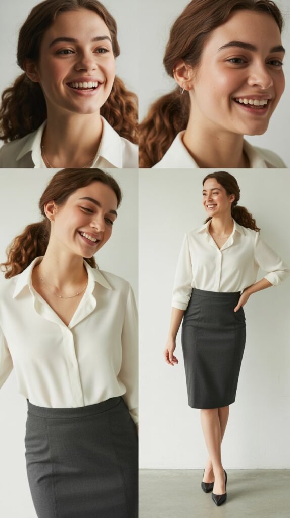 The Pencil Skirt and Blouse Combination