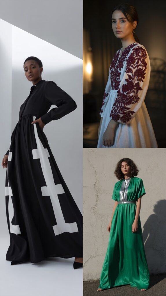 Maxi Dresses for Dramatic Contrast