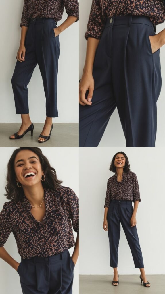 Ankle Pants with a Patterned Top