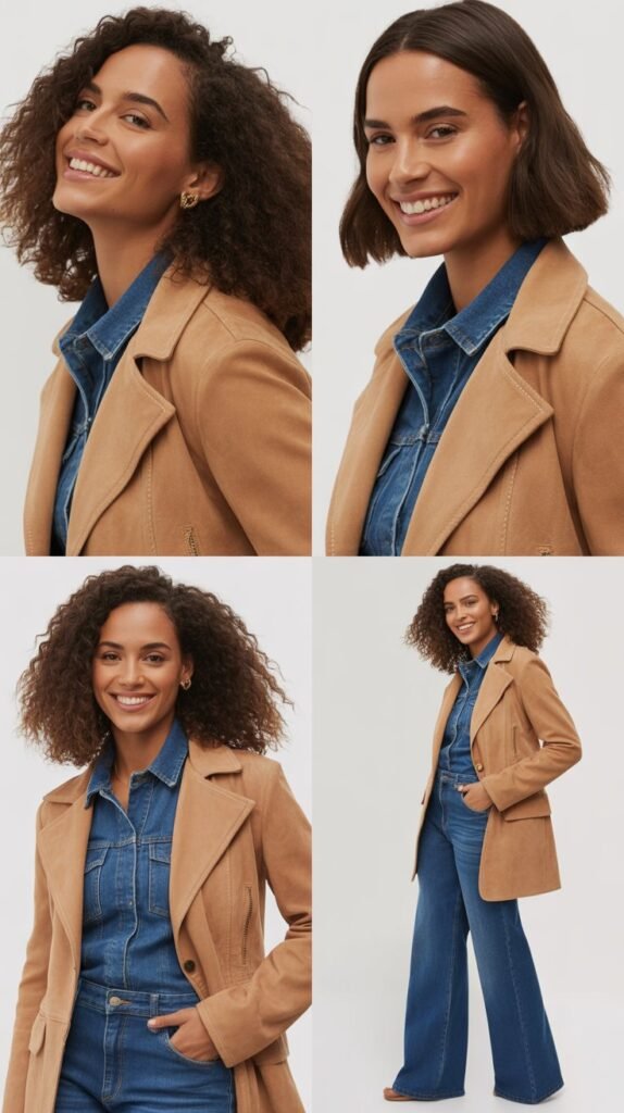 Suede And Denim Combination