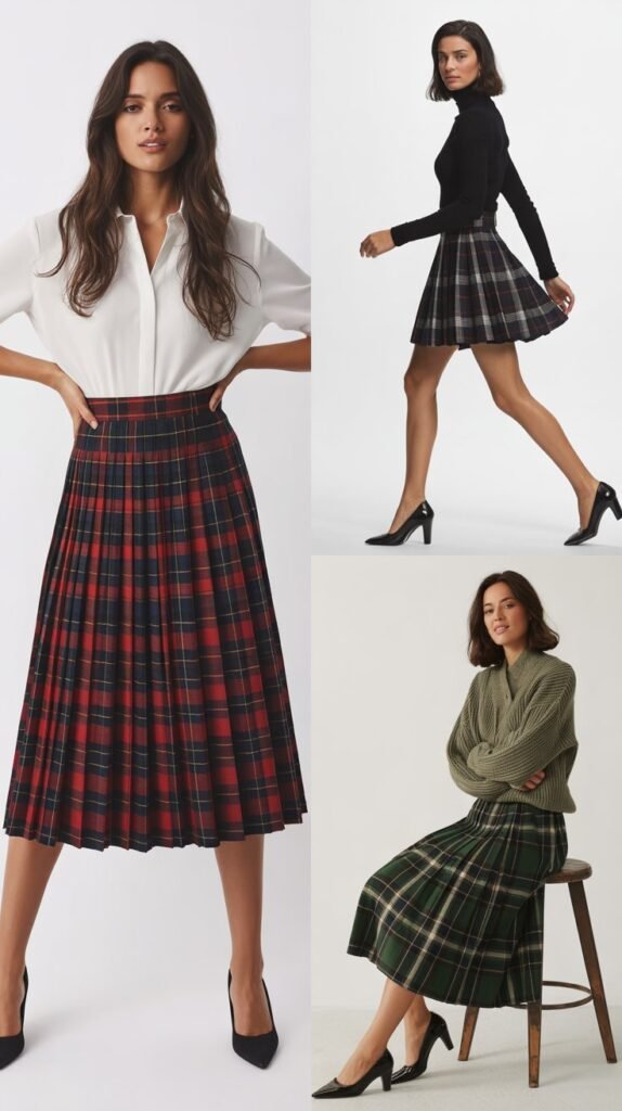 Plaid Pleated Skirts