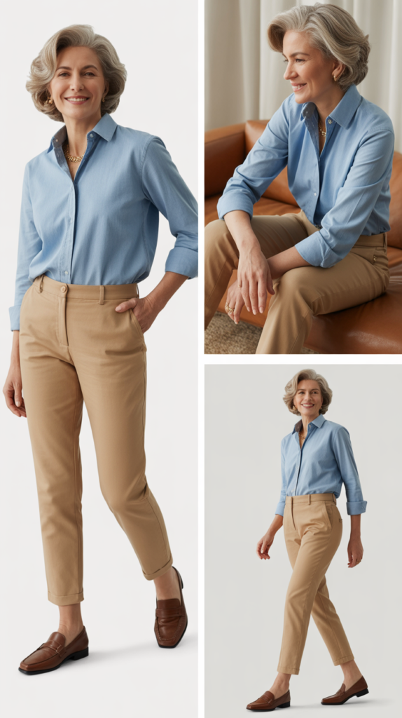 Chambray Shirt with Chinos