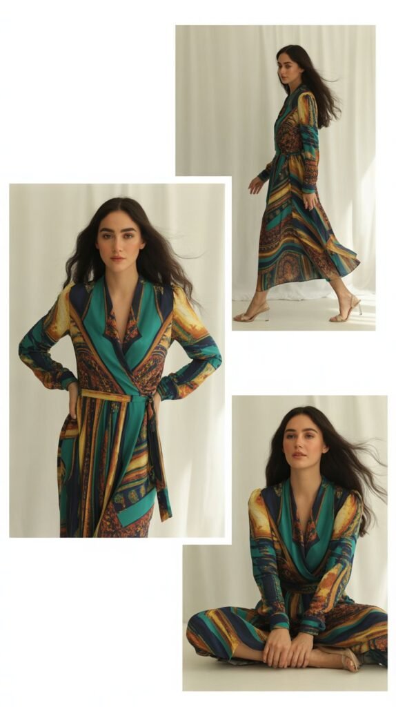 Wrap Dress in Bold Print