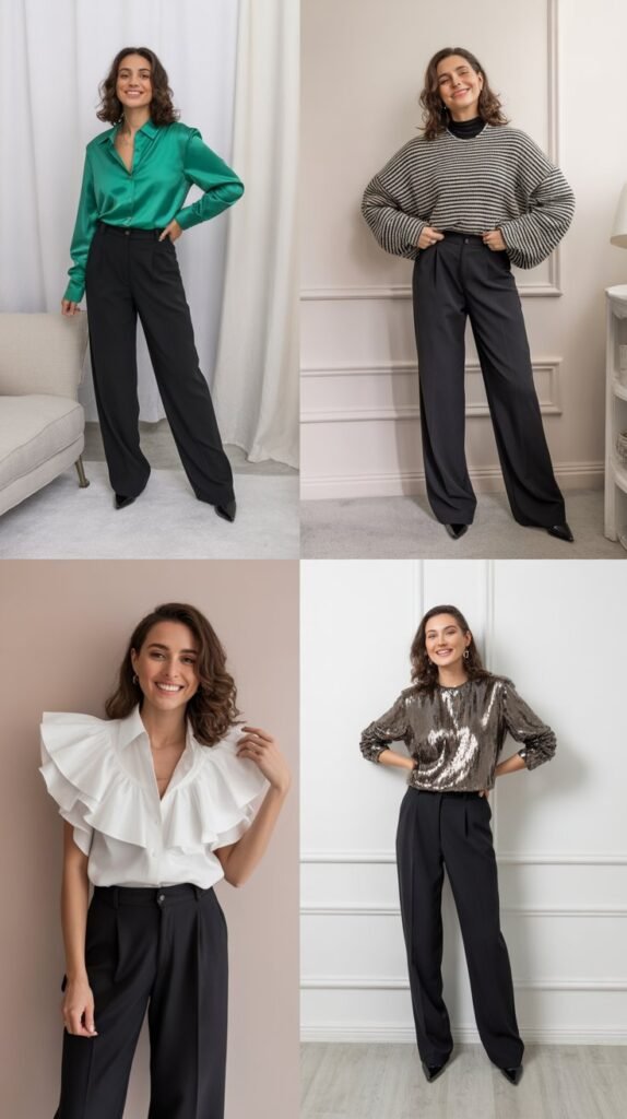 The Black Pants and Statement Top Formula