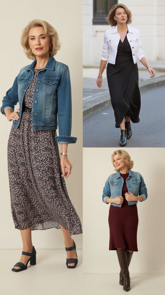 Denim Jacket and Dress Combination