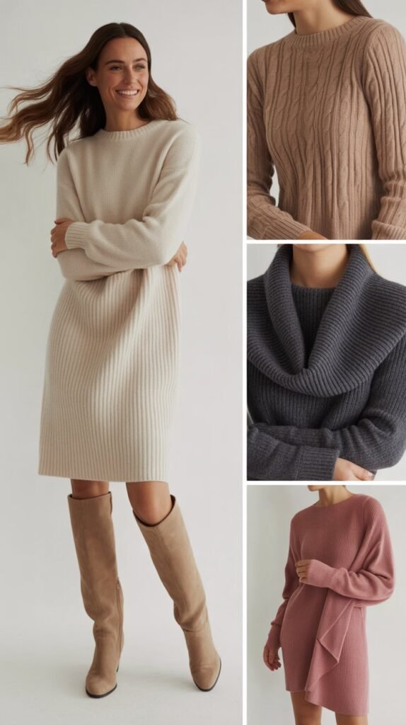 Cashmere Blend Sweater Dresses