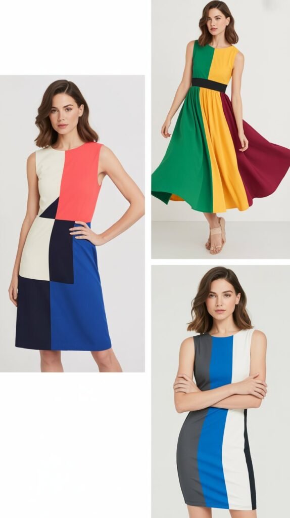 Color-Blocked Dress Designs