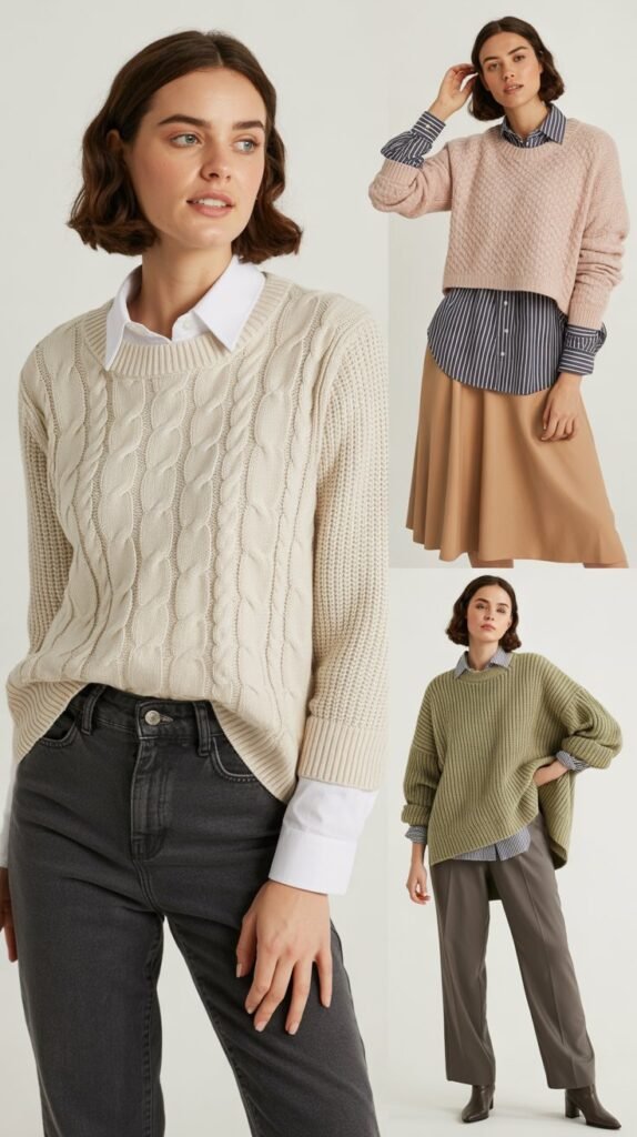 The Lightweight Sweater Over Shirt Look
