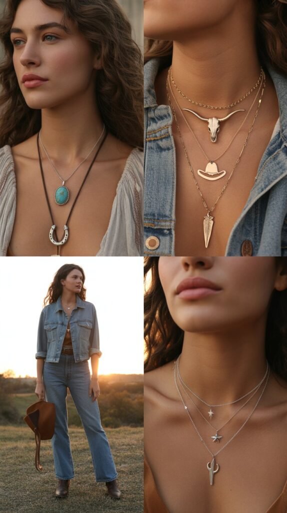  Layered Necklaces with Western Pendants