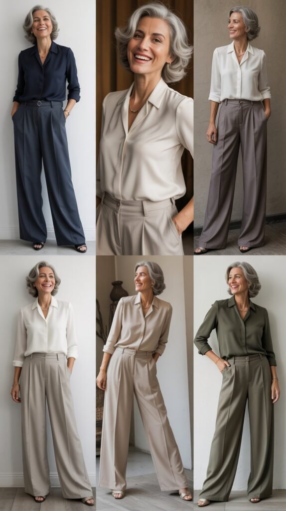  Wide-Leg Trousers with Fitted Top