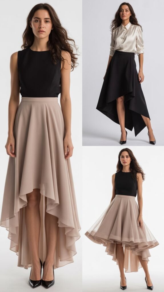 Asymmetrical Hemline Skirts