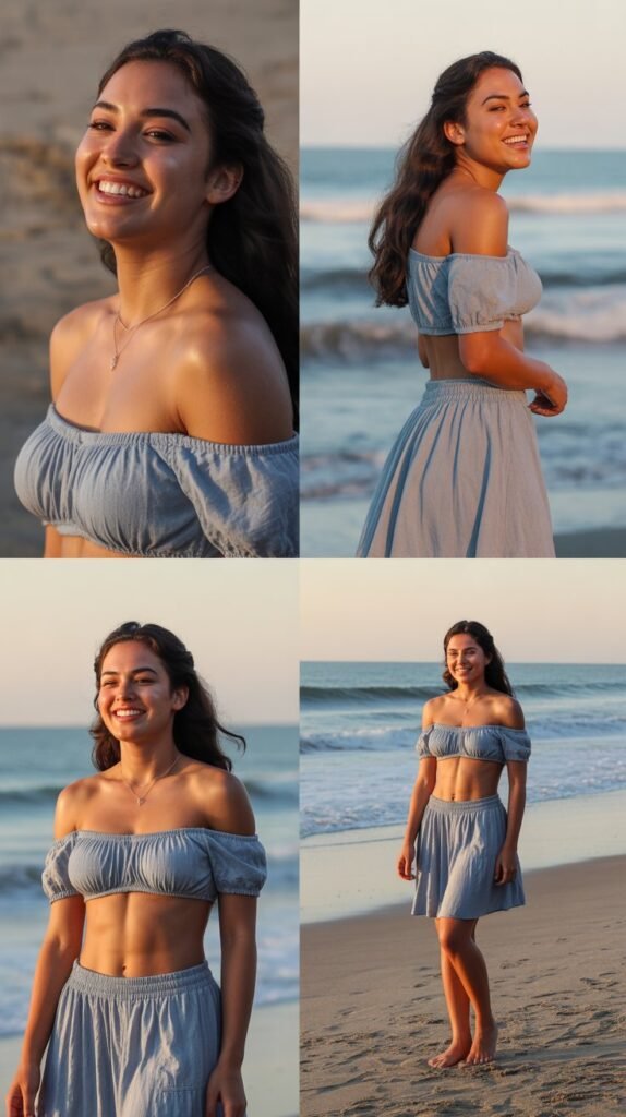 Off-Shoulder Bikini with Peasant Skirt