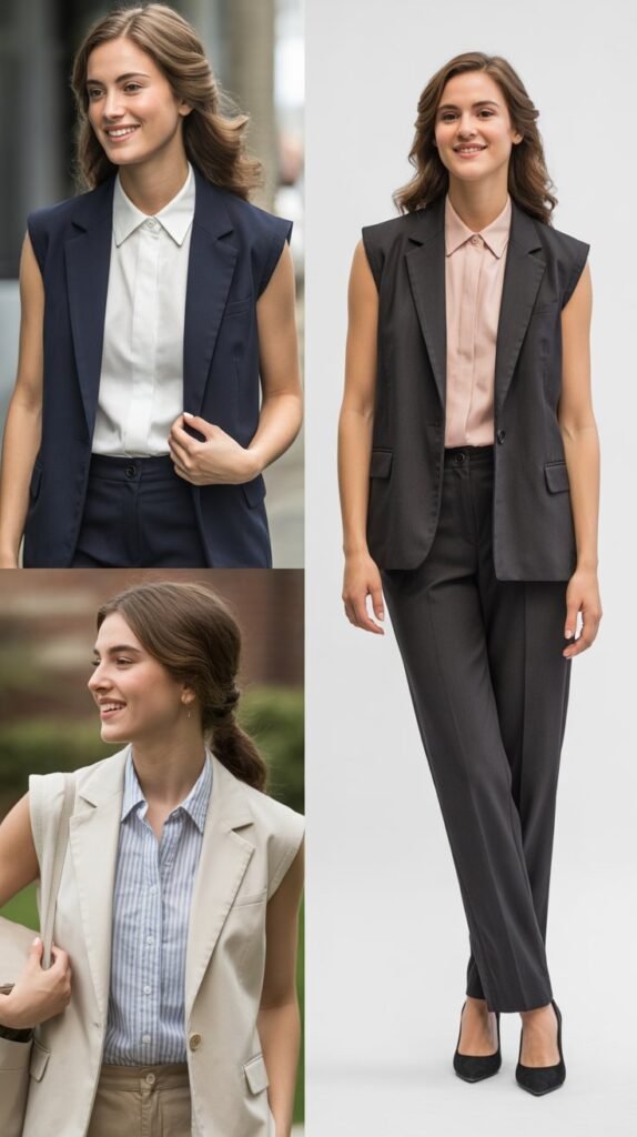 The Sleeveless Blazer and Blouse