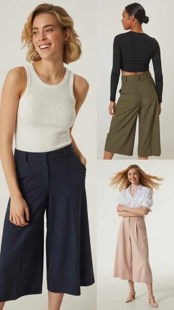 Culottes Paired with a Fitted Top