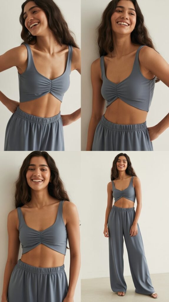 Cut-Out Swimsuit with Palazzo Pants